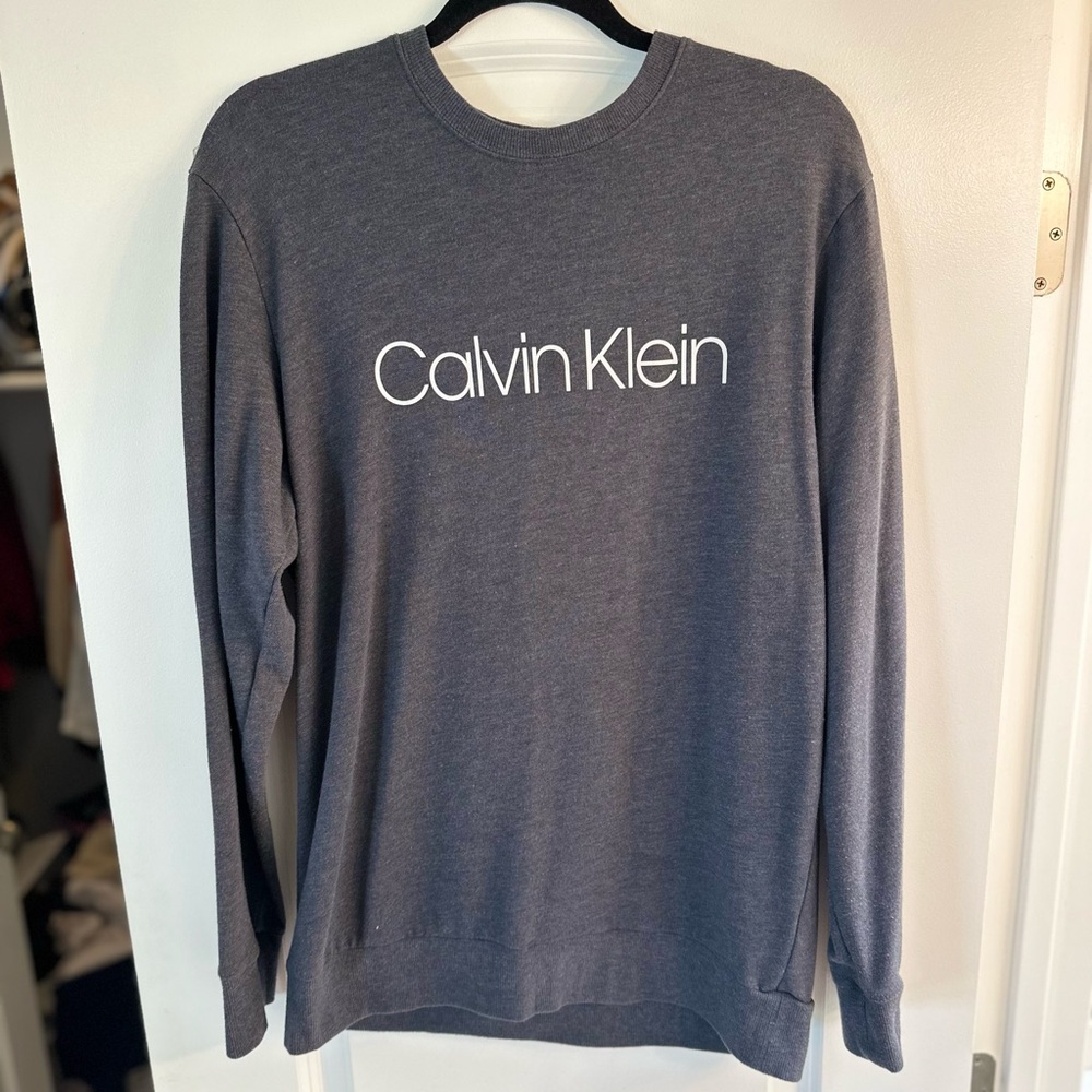 Calvin Klein Men's Charcoal Crewneck Sweater